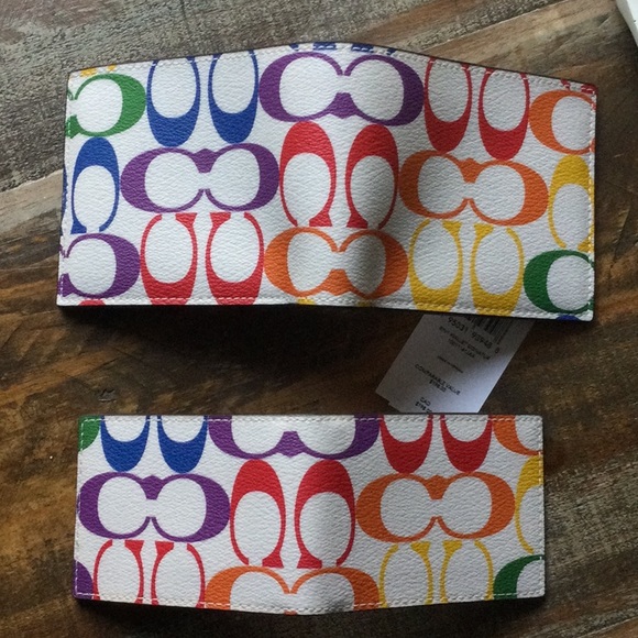 Coach 3 In 1 Wallet In Rainbow Signature Canvas - Picture 3 of 8